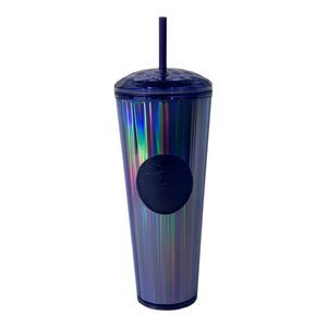 Summer Starbucks Purple Kaleidoscope Iridescent Dome Tumbler with Straw 2022
